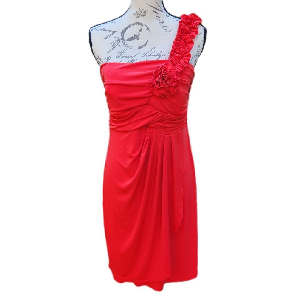 Enfocus Studio Red dress one‎ shoulder size 12